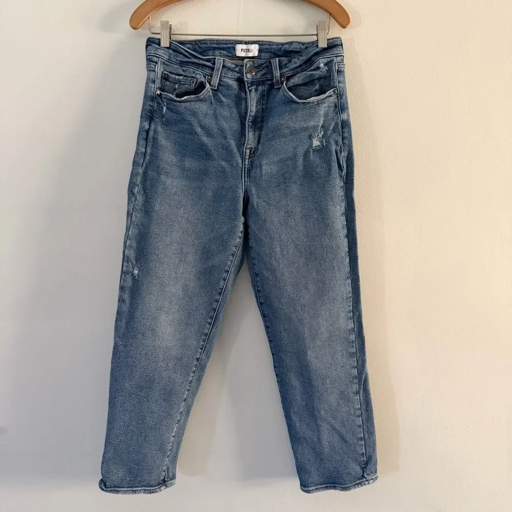 Pistola Jeans Monroe High Rise Slim Cigarette Mirage Blue Denim Size 30